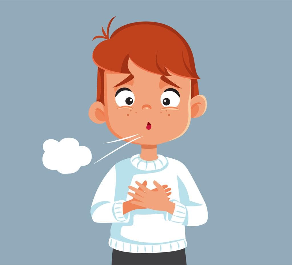 A child coughing (Breathing problems in children)