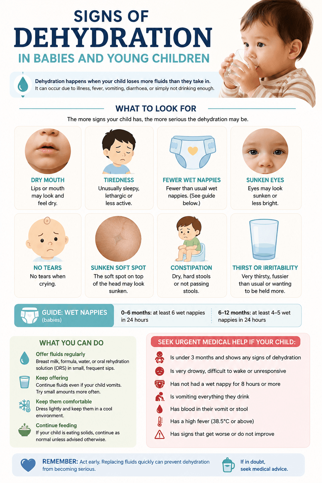 Signs of dehydration in children
